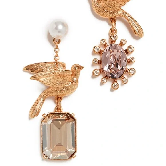 Oscar De La Renta RUNWAY Gold Dove
Mismatched Gem Earrings - Picture 14 of 14